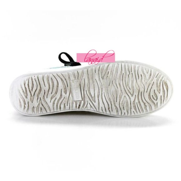 Steve Madden Jparka Sneakers Black Zebra Shiny Iridescent Holographic Mermaid 5 - Picture 8 of 11